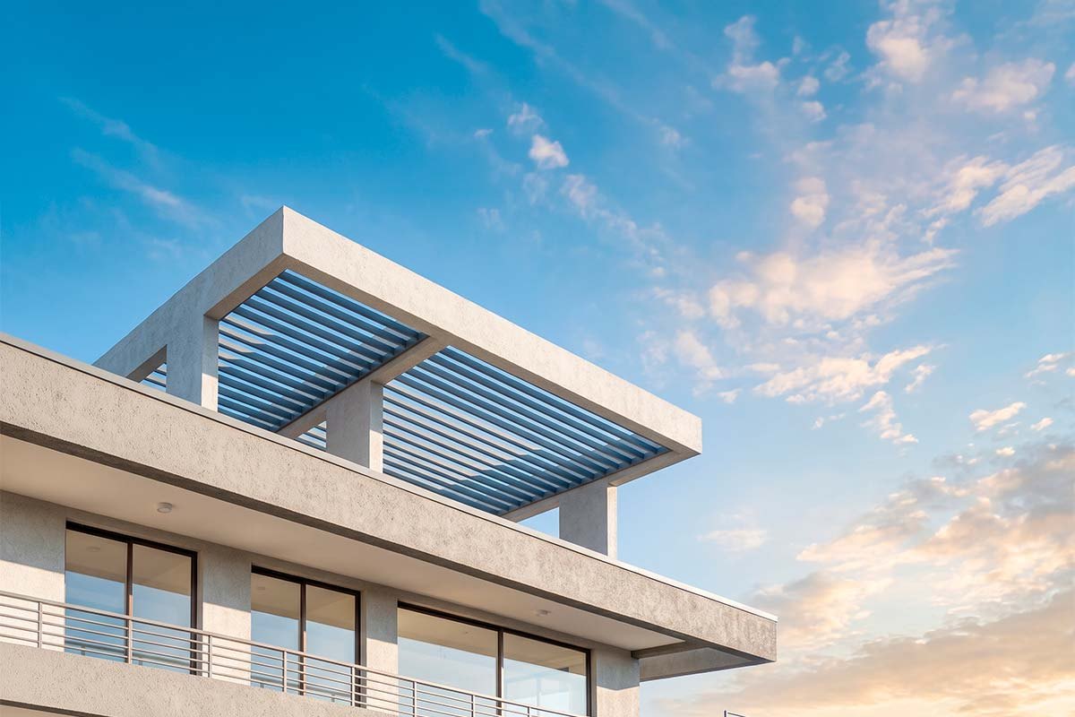 Pérgola del Penthouse en el último piso de Terrazas Las Rosas, San Pedro de la Paz.